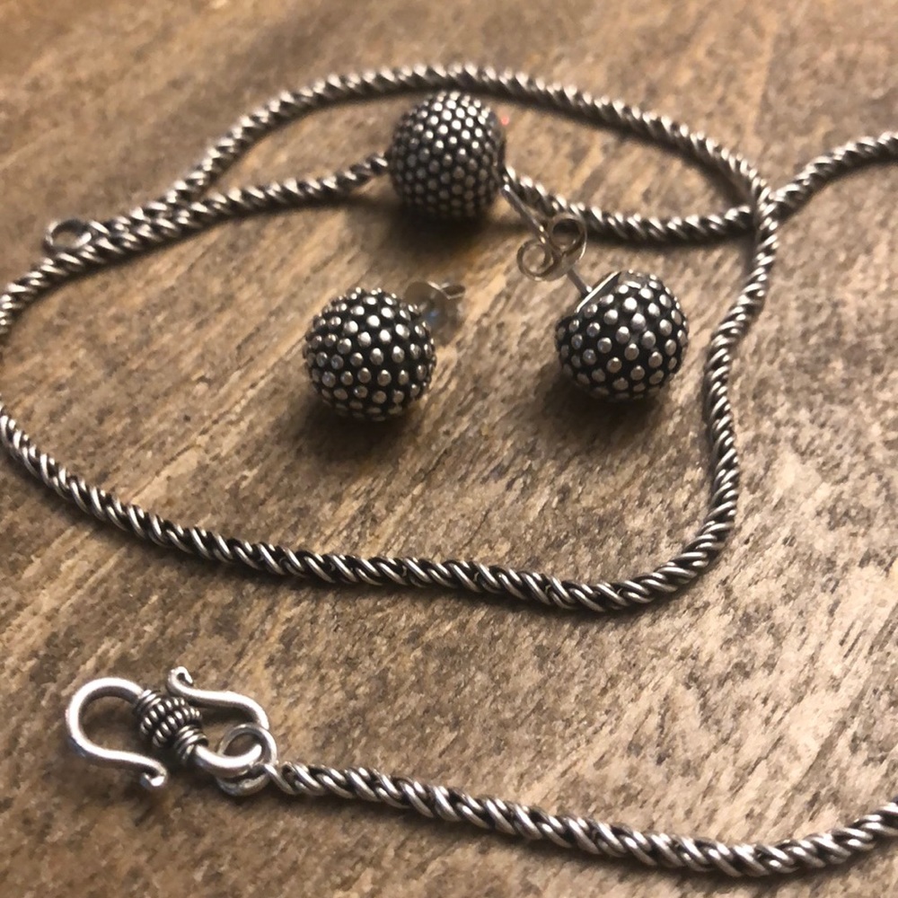 Silpada Popcorn necklace and earring set - Picture 2 of 7